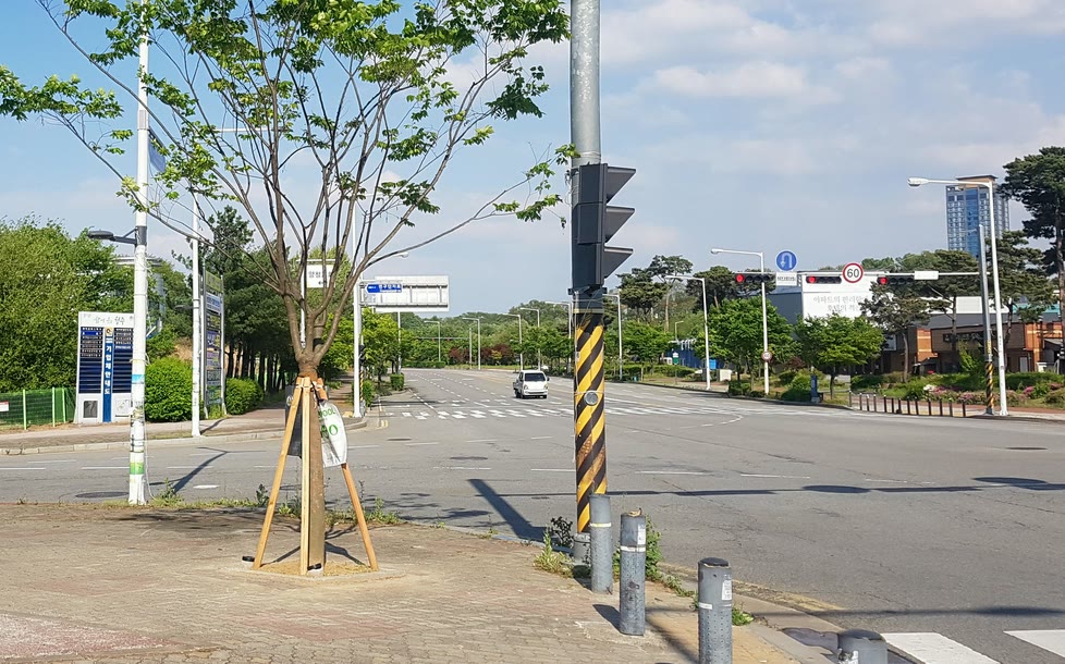 이동 중 멈춰 서야 하는 장소의 햇빛 노출